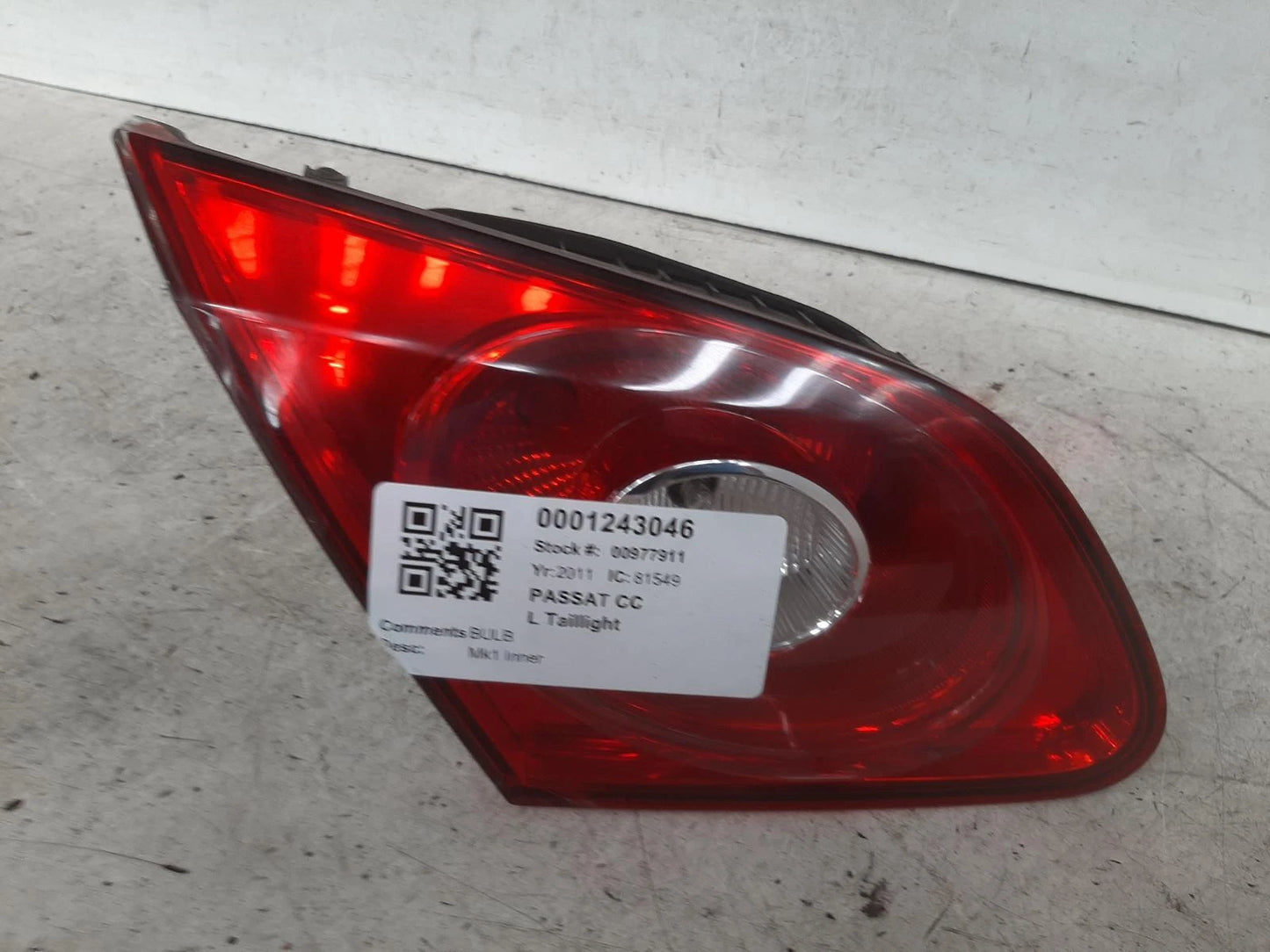 Volkswagen Passat Cc Mk1 Left Rear Inner Bulb Taillight Tail Light