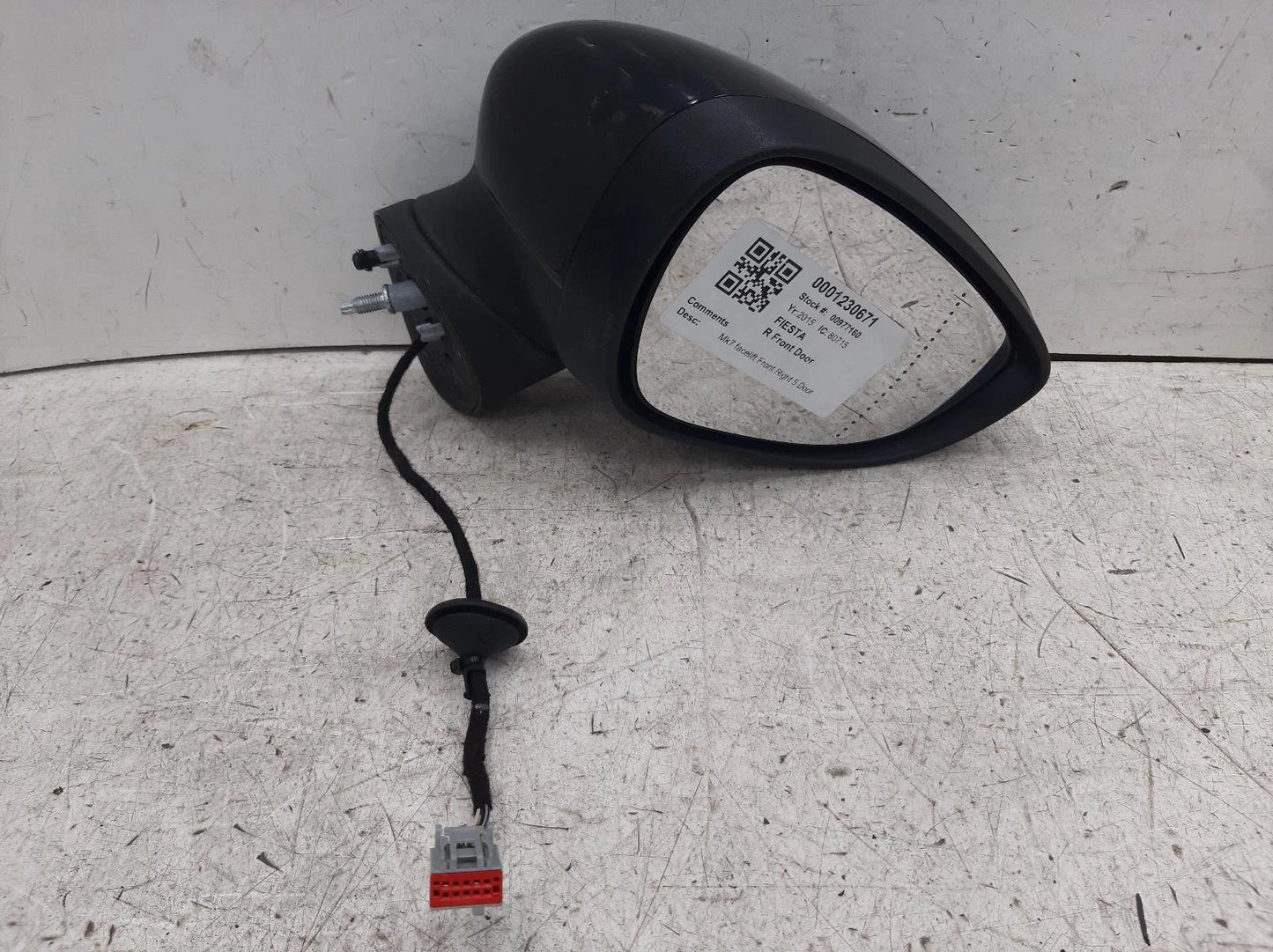 Ford Fiesta Mk7 Black O/S Drivers Right Door Wing Mirror