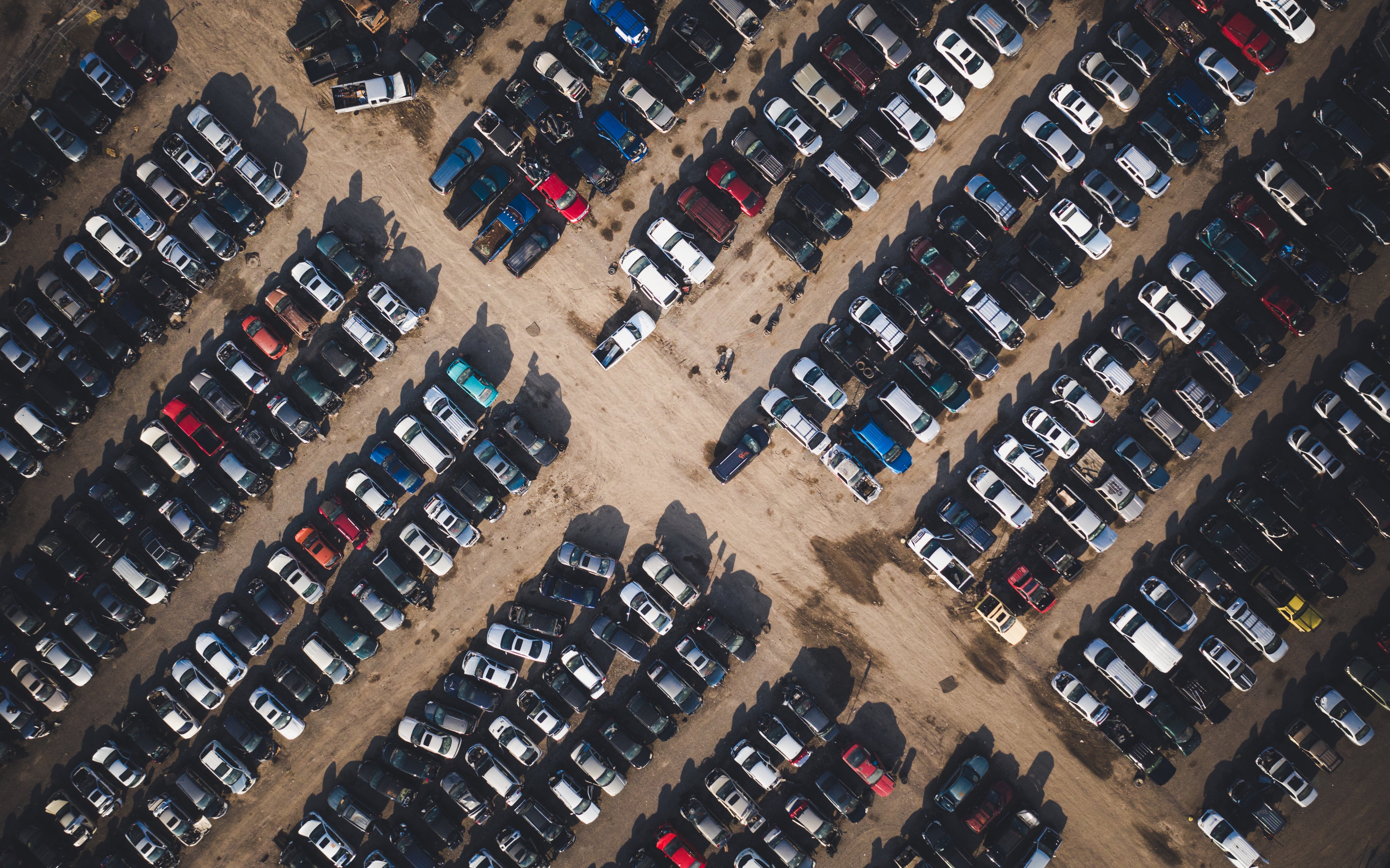 Dirt laid parking lot