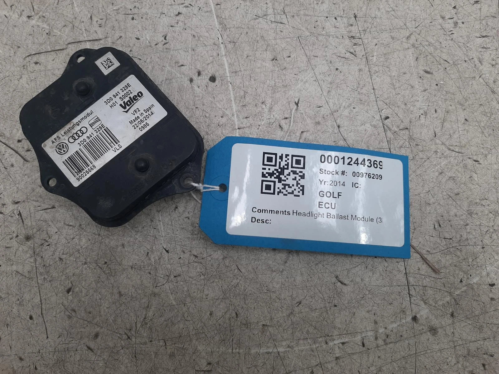 Volkswagen Golf Mk7 5G N/S Passengers Left Front Headlight Headlamp Ballast 