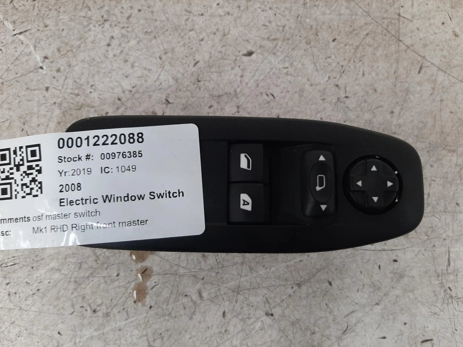 Peugeot 2008 Mk1 O/S Drivers Right Front Master Window Switch 